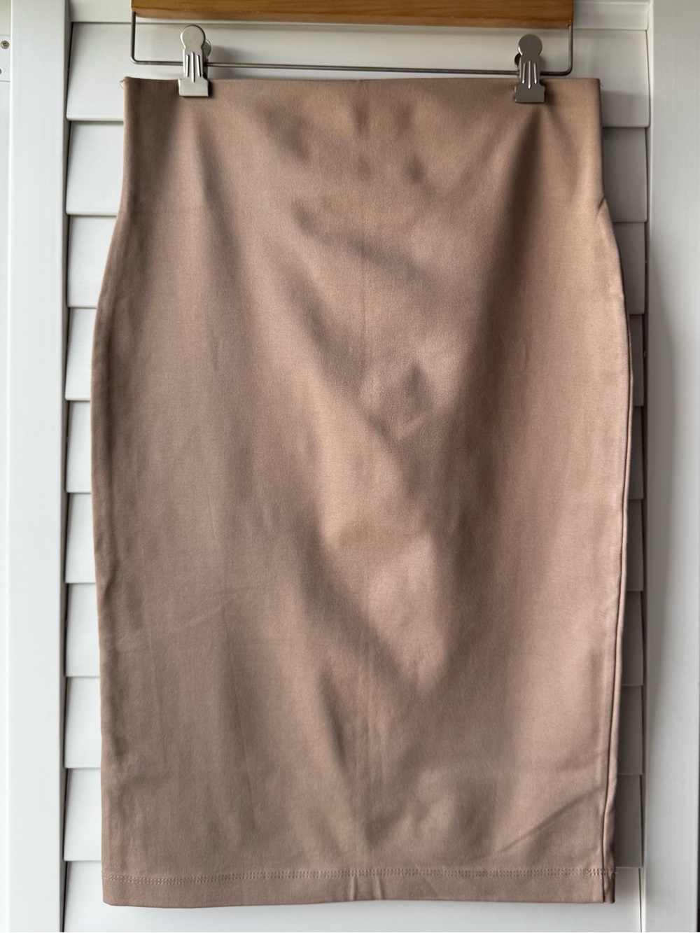 Tailored Beige Pencil Skirt